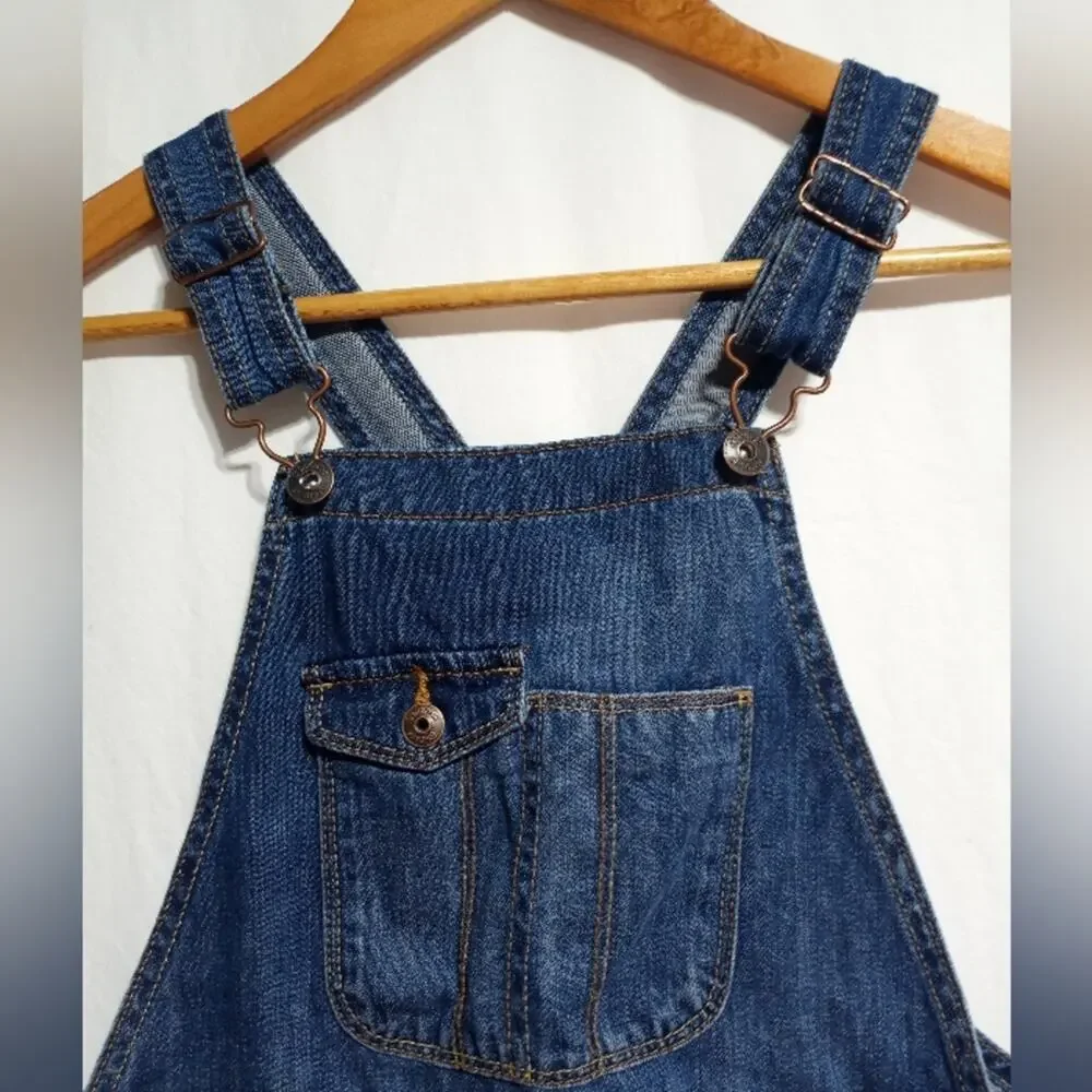 Oshkosh B'gosh Girls Denim Blue Jean Bib Overall Shorts Size Child 12